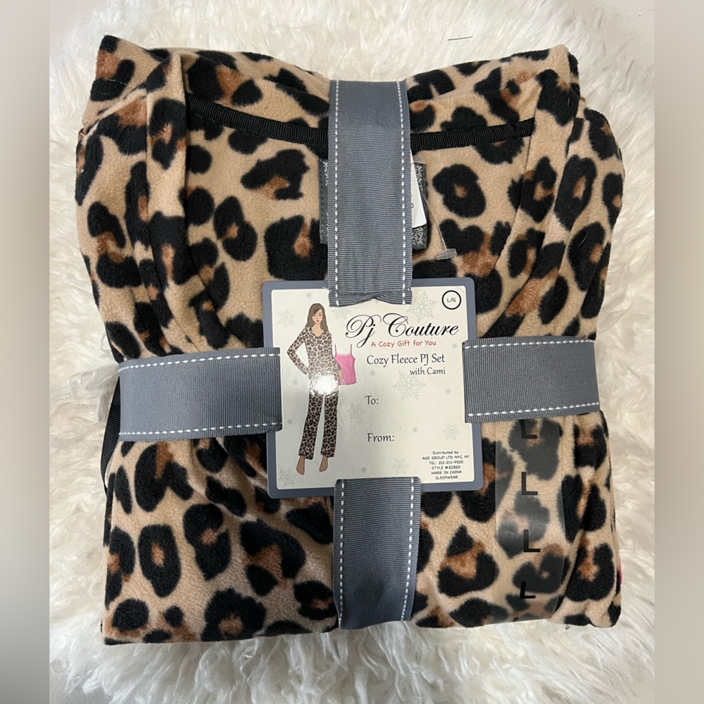 Pj Couture Leopard Print Pajama Set
